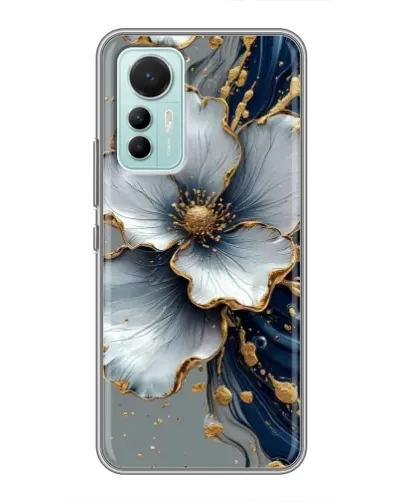 Чохол для Xiaomi Mi 12 Lite з картинкою «Біла квітка та золотий флюїд» Чохол для Xiaomi Mi 12 Lite з картинкою «Біла квітка та золотий флюїд»
