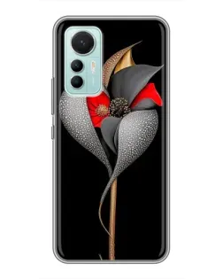 Чохол для Xiaomi Mi 12 Lite з картинкою «Срібна фантазійна квітка»