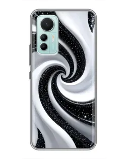 Чехол для Xiaomi Mi 12 Lite с картинкой «Черно-белая спираль»