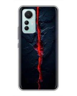 Чехол для Xiaomi Mi 12 Lite с картинкой «Kрасная лавовая трещина»