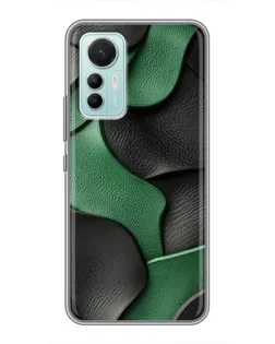 Чехол для Xiaomi Mi 12 Lite с картинкой «Зеленые кожаные волны»