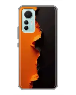 Чехол для Xiaomi Mi 12 Lite с картинкой «Оранжевый разлом»
