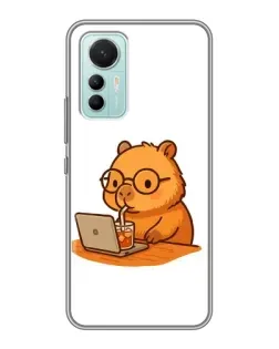 Чохол для Xiaomi Mi 12 Lite з картинкою «Капібара з ноутбуком»