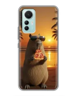 Чохол для Xiaomi Mi 12 Lite з картинкою «Капібара з піцою»