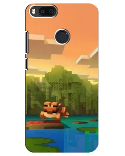 Чехол для Xiaomi Mi A1 / Mi 5X с картинкой «Майнкрафт закат солнца»