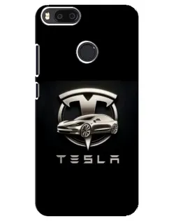 Чехол для Xiaomi Mi A1 / Mi 5X с картинкой «Tesla — серебристое авто»