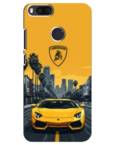 Чехол для Xiaomi Mi A1 / Mi 5X с картинкой «Желтый Lamborghini город»