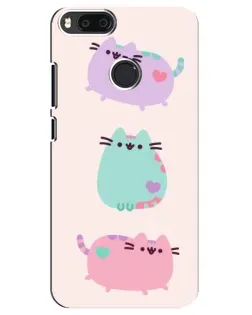 Чехол для Xiaomi Mi A1 / Mi 5X с картинкой «Pusheen трио»