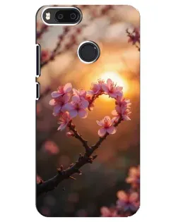 Чехол для Xiaomi Mi A1 / Mi 5X с картинкой «Розовый цвет сердце на фоне заката»