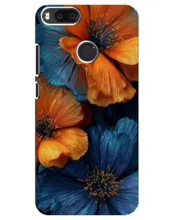 Чехол для Xiaomi Mi A1 / Mi 5X с картинкой «Яркая сине-оранжевая флора»