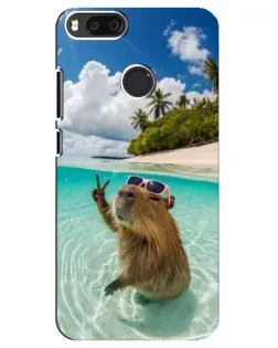 Чехол для Xiaomi Mi A1 / Mi 5X с картинкой «Капибара на море»