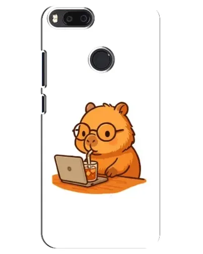 Чехол для Xiaomi Mi A1 / Mi 5X с картинкой «Капибара с ноутбуком»