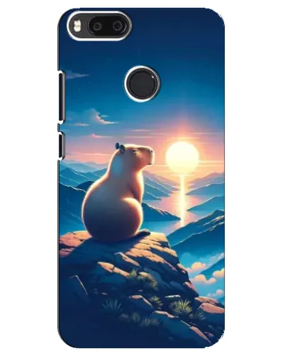 Чехол для Xiaomi Mi A1 / Mi 5X с картинкой «Закат солнца с капибарой»