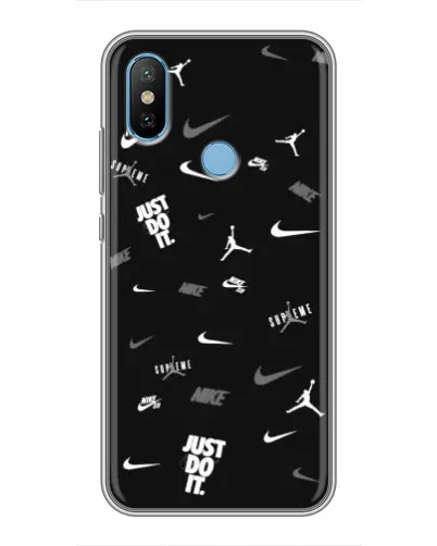 Чехол для Xiaomi Mi6X с картинкой «Nike Black Pattern»