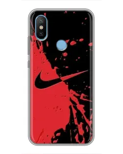 Чохол для Xiaomi Mi6X з картинкою «Червоні бризки Nike»