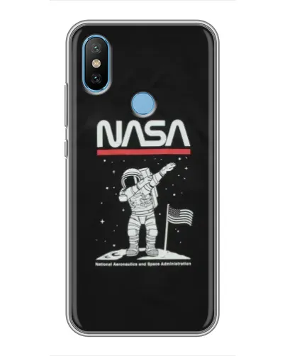 Чехол для Xiaomi Mi6X с картинкой «NASA — шагаем по Луне»