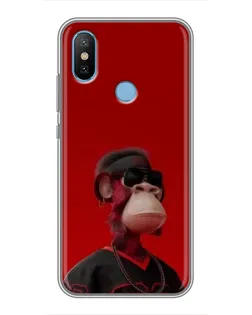 Чехол для Xiaomi Mi6X с картинкой «Bored Ape в красном»