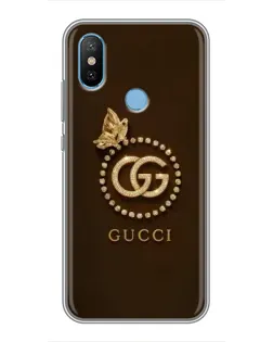 Чехол для Xiaomi Mi6X с картинкой «Gucci — золотая бабочка»