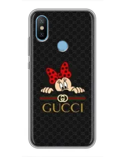 Чехол для Xiaomi Mi6X с картинкой «Минни Маус Gucci — черный»