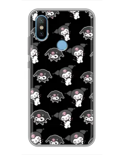 Чехол для Xiaomi Mi6X с картинкой «Черный паттерн Kuromi»