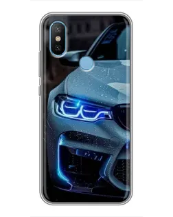 Чехол для Xiaomi Mi6X с картинкой «Взгляд BMW с синими фарами»