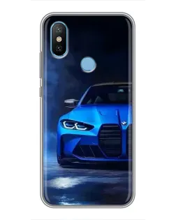 Чехол для Xiaomi Mi6X с картинкой «Голубая BMW M4»