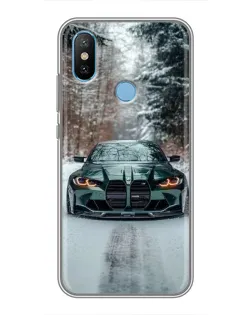 Чехол для Xiaomi Mi6X с картинкой «BMW в зимнем лесу»
