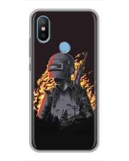 Чохол для Xiaomi Mi6X з картинкою «PUBG — вогняний силует»