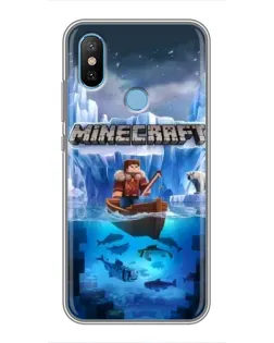 Чехол для Xiaomi Mi6X с картинкой «Minecraft ледяной мир»