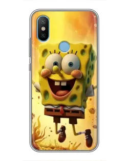 Чохол для Xiaomi Mi6X з картинкою «Губка Боб стрибає»