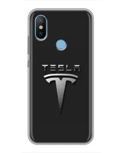 Чехол для Xiaomi Mi6X с картинкой «Стальной логотип Tesla»