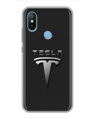 Чехол для Xiaomi Mi6X с картинкой «Стальной логотип Tesla»