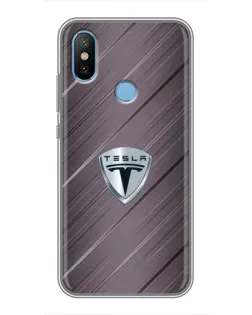 Чехол для Xiaomi Mi6X с картинкой «Металлическая текстура Tesla»