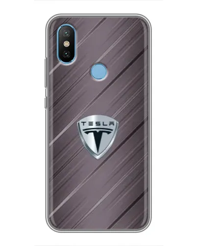 Чехол для Xiaomi Mi6X с картинкой «Металлическая текстура Tesla»