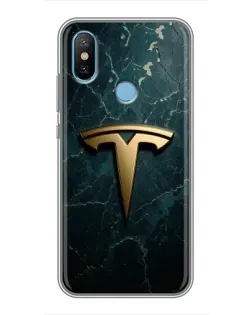 Чехол для Xiaomi Mi6X с картинкой «Мраморная Tesla Gold»