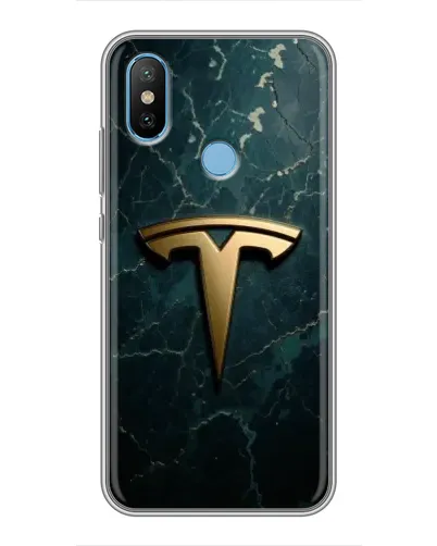Чехол для Xiaomi Mi6X с картинкой «Мраморная Tesla Gold»