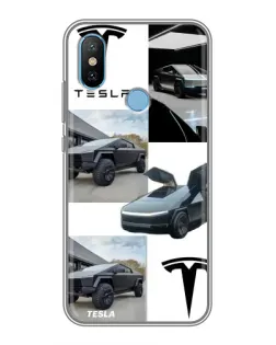 Чехол для Xiaomi Mi6X с картинкой «Коллаж Cybertruck Tesla»