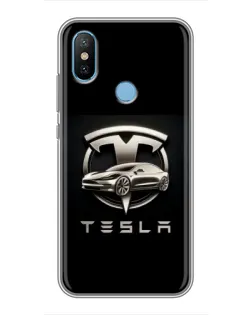 Чехол для Xiaomi Mi6X с картинкой «Tesla — серебристое авто»