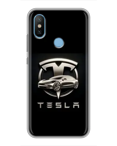 Чехол для Xiaomi Mi6X с картинкой «Tesla — серебристое авто»