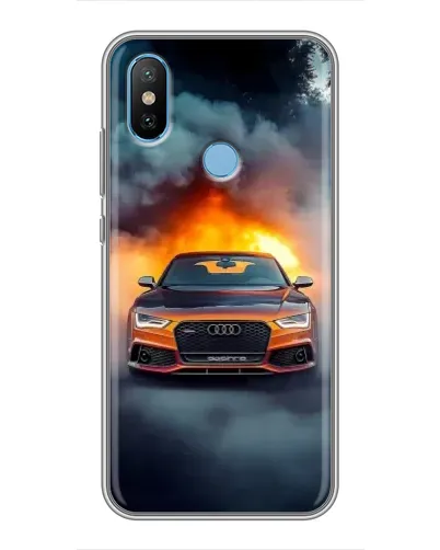 Чехол для Xiaomi Mi6X с картинкой «Audi в огненном дыму»