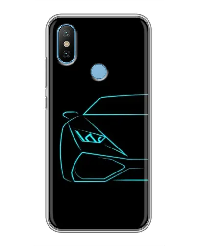Чехол для Xiaomi Mi6X с картинкой «Голубой силуэт Lamborghini» Чехол для Xiaomi Mi6X с картинкой «Голубой силуэт Lamborghini»