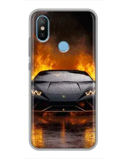 Чехол для Xiaomi Mi6X с картинкой «Lamborghini в огне»