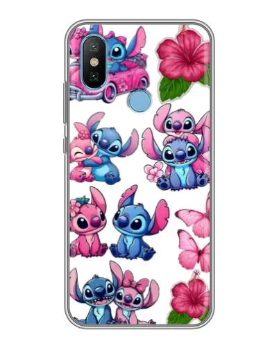 Чехол для Xiaomi Mi6X с картинкой «Стикеры Stitch и Angel»
