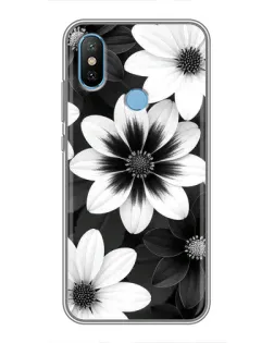 Чехол для Xiaomi Mi6X с картинкой «Монохромные астры»