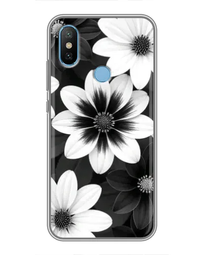 Чехол для Xiaomi Mi6X с картинкой «Монохромные астры»