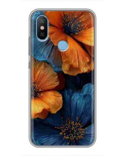 Чехол для Xiaomi Mi6X с картинкой «Яркая сине-оранжевая флора» Чехол для Xiaomi Mi6X с картинкой «Яркая сине-оранжевая флора»