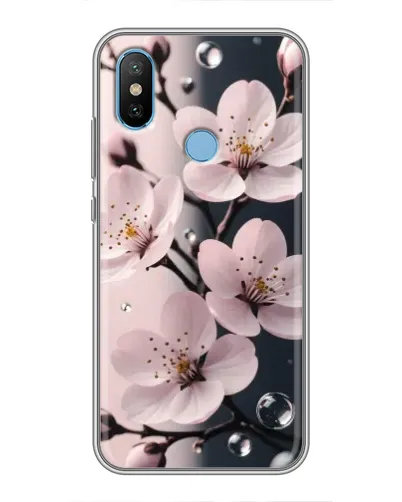 Чехол для Xiaomi Mi6X с картинкой «Нежная сакура и капли» Чехол для Xiaomi Mi6X с картинкой «Нежная сакура и капли»