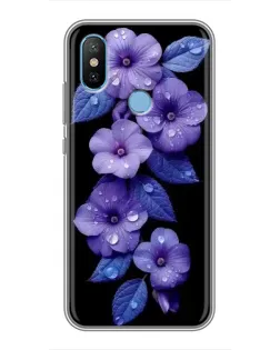 Чехол для Xiaomi Mi6X с картинкой «Фиолетовые цветы с росою»