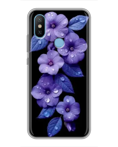Чехол для Xiaomi Mi6X с картинкой «Фиолетовые цветы с росою»