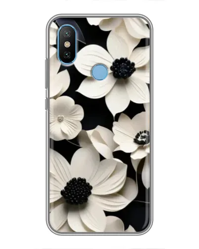 Чехол для Xiaomi Mi6X с картинкой «Объемные белые цветы»